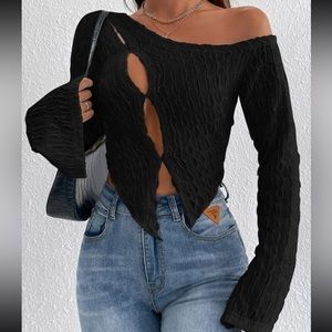 Black cut out top